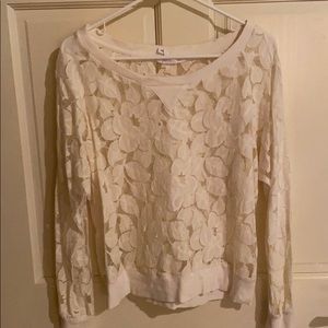 BCBG machine wash cotton mesh long sleeve